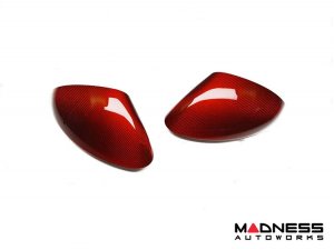 Maserati Grecale Mirror Covers - Carbon Fiber - Full Replacement - Red Candy